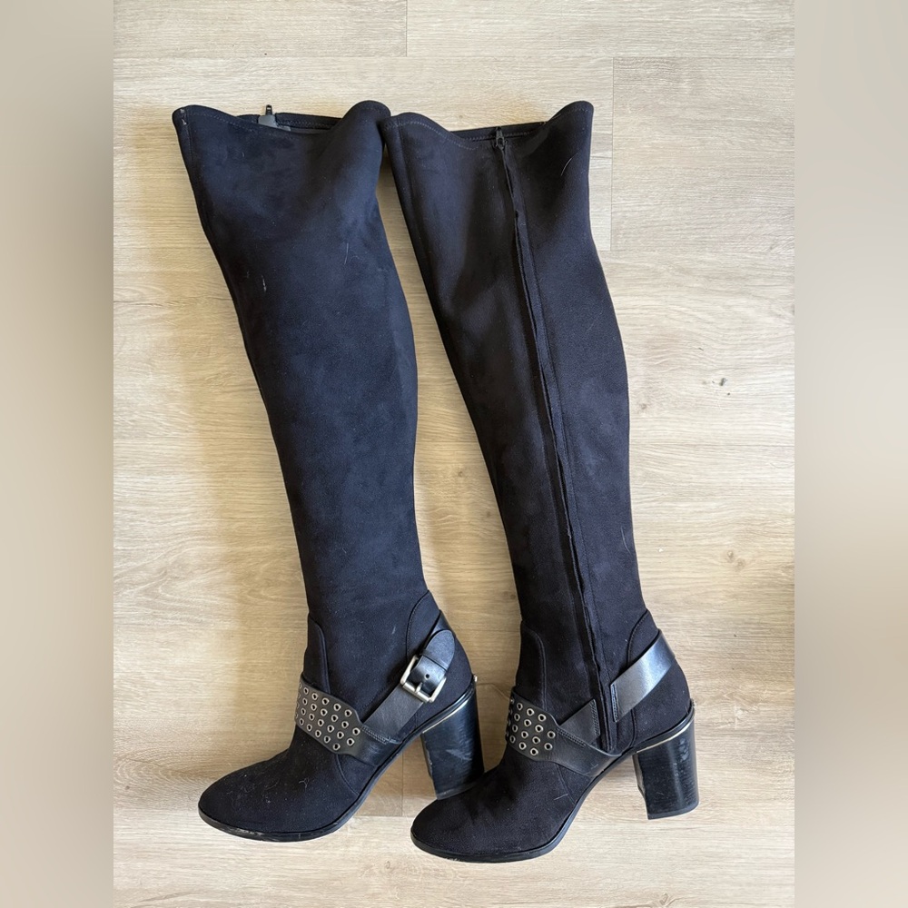 Micheal Kors Brody Washer Studded Over The Knee Boots,